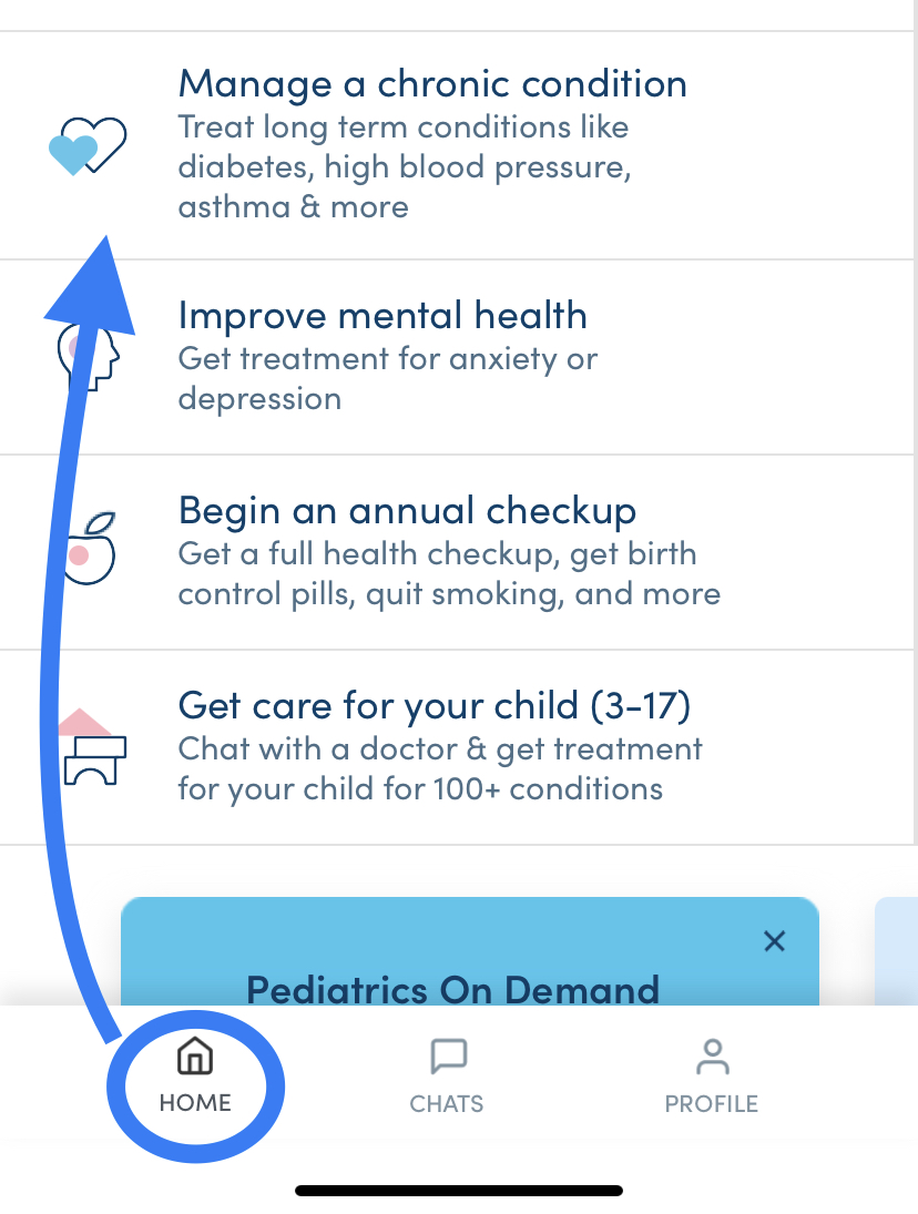 How do I begin treatment for a chronic condition?